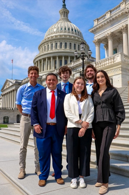 Kautzman with fellow interns in front of the US Capitol