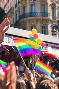People celebrating at a pride festival