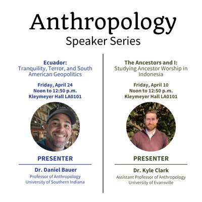 Anthropology Speaker Series to present two speakers in April 