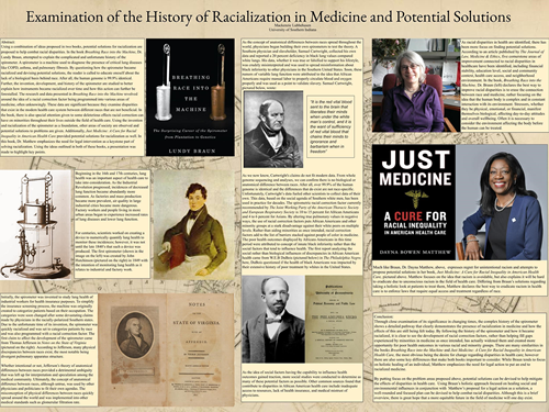 Examination of the History of Racialization in Medicine and Potential Solutions presentation poster