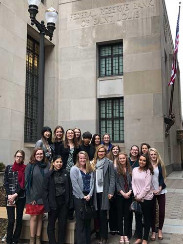 USI group on the steps of the Federal Reserve