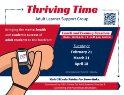 Thriving Time Event Dates for Spring 2023 Semester