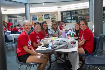 Campus life photo showing student activities and facilities