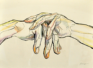 Two hands clasped