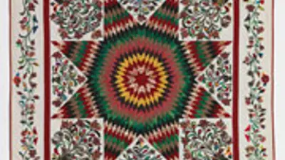 "Indiana Starburst" by Judy Morton, Lydia Stoll, Miriam Graber, 2008, inspired by a design of Mary Betsey Totten, 1810