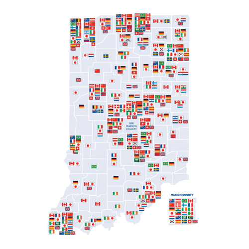 International Businesses in Indiana Map