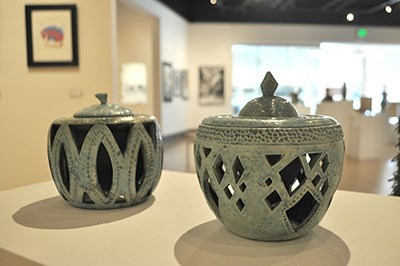 Ceramic jars with cutout work