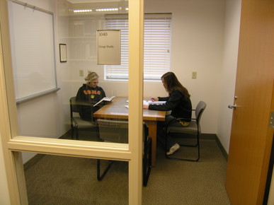 Students using a study room
