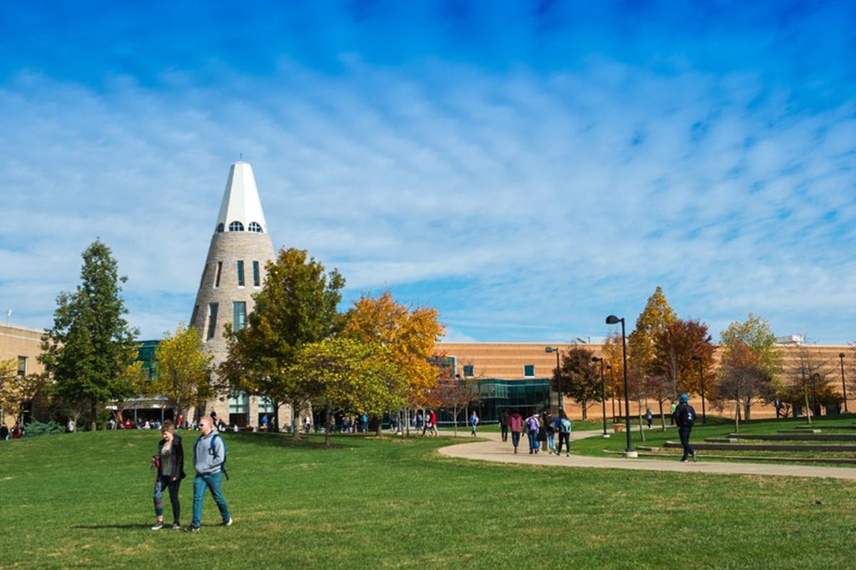 Students walk to class.
