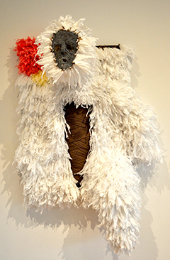 Mask and body with fluffy material around it