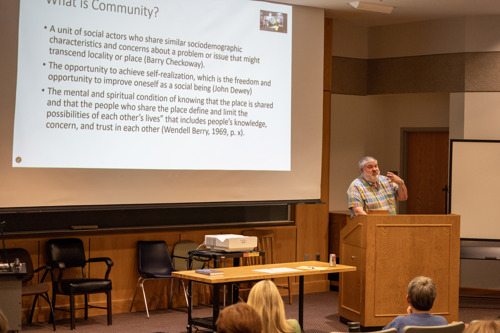 Matt Hanka presenting on Community