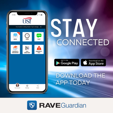 Stay connected with the Rave Guardian app. Download it in the app store today.